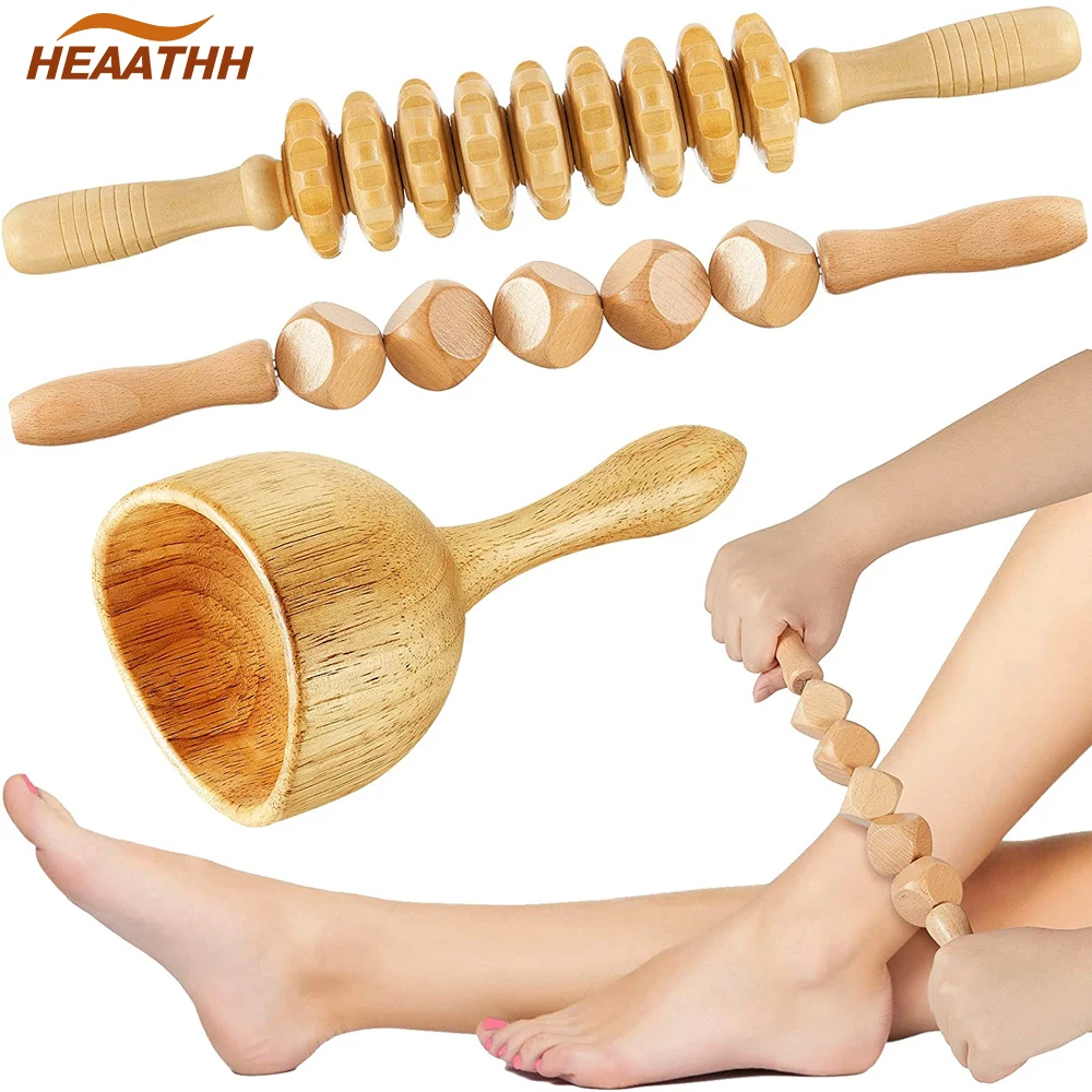 Деревянные массажные инструменты 3 шт./компл. Антицеллюлитный Массажный ролик