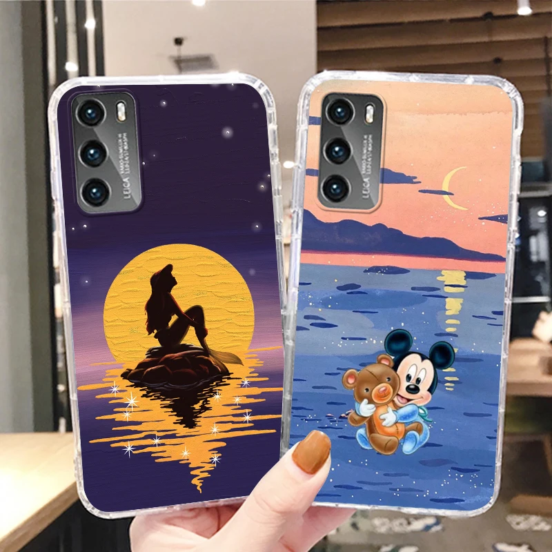 

Disney Mickey Minnie Baby Transparent Phone Case For Huawei P50 P40 P30 P20 Lite P Smart Z Pro Plus 2019 2021