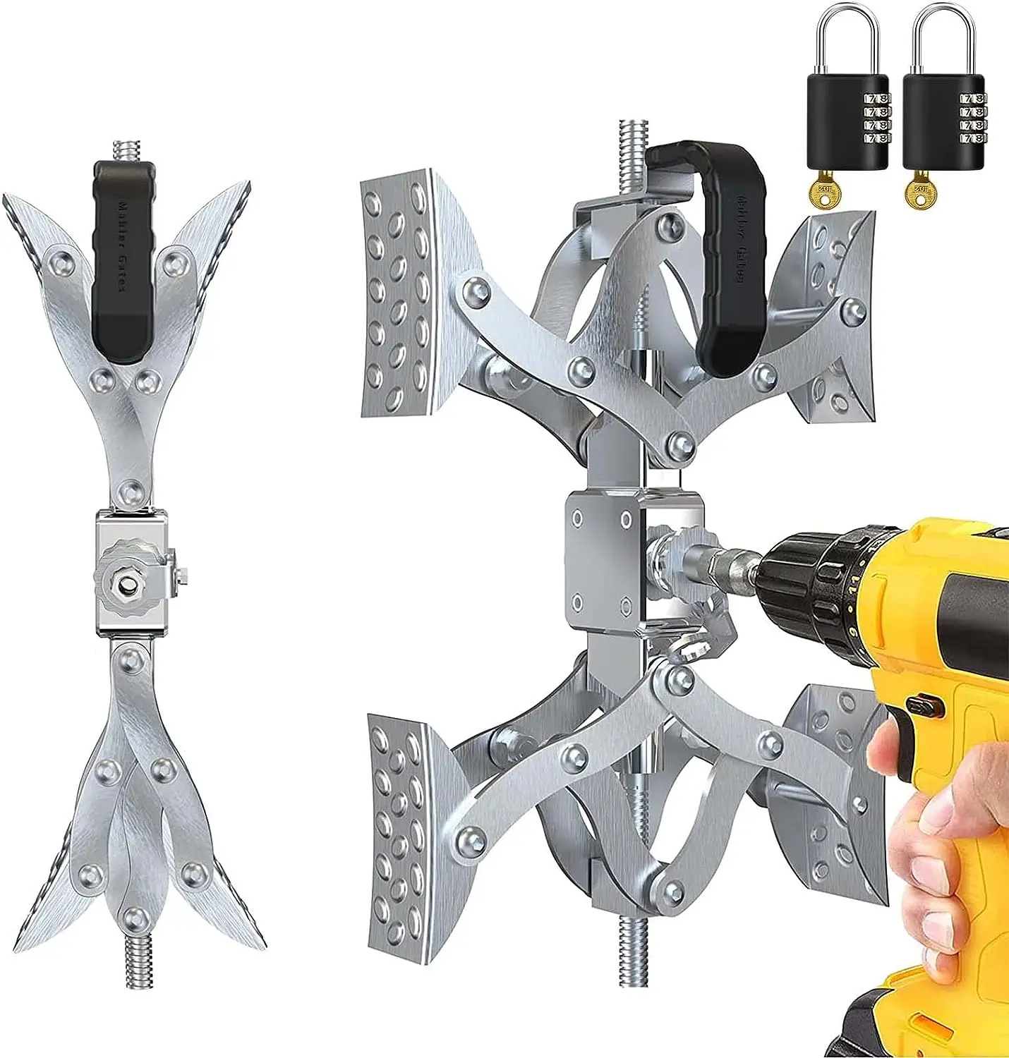 

MAX X-Shaped Chock Wheel Stabilizer [Allow Drill Adjust] X Chock Camper Wheel Chock Scissor for Travel Trailers RV Accessories-2