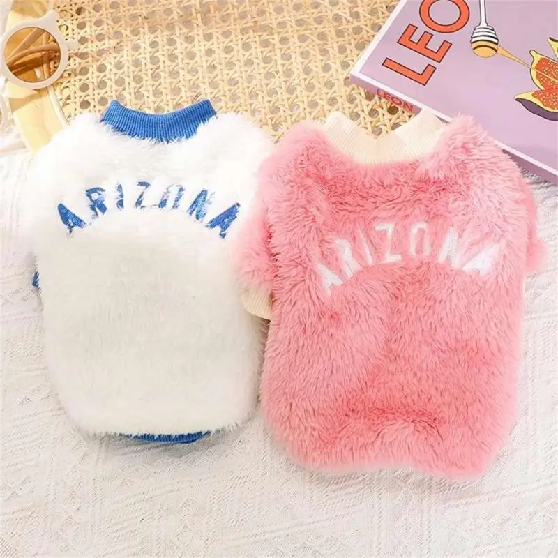

Pet Plush Jumpsuit Autumn Winter Medium Small Dog Clothes Warm Velvet Sweet Pajamas Kitten Puppy Cute Pullover Chihuahua Poodle