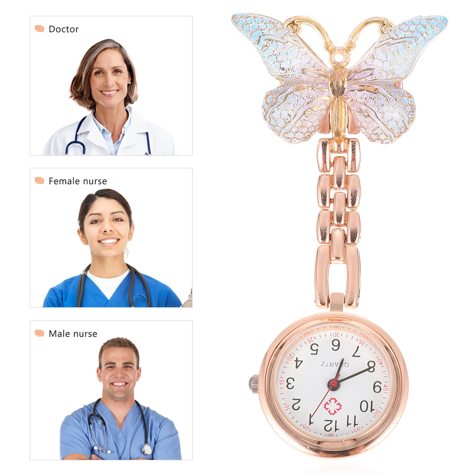 Watch Nurse Pocket Nursing Badgees Clip Nursing Fob Women Badge Hanging Lapel Accessories Retractable Brooch Men Pin