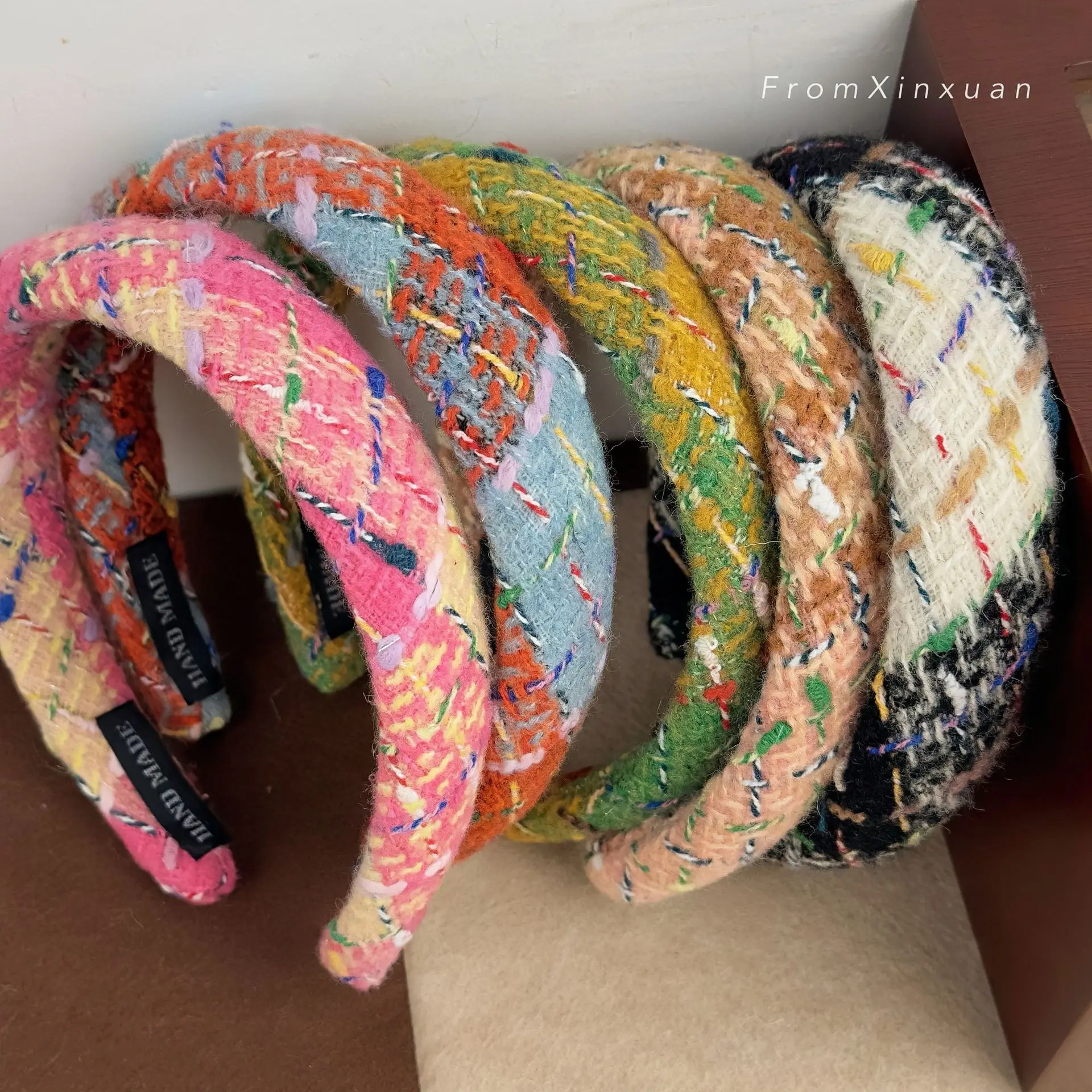 Богемные цветные женские повязки на голову с подкладкой из шерсти