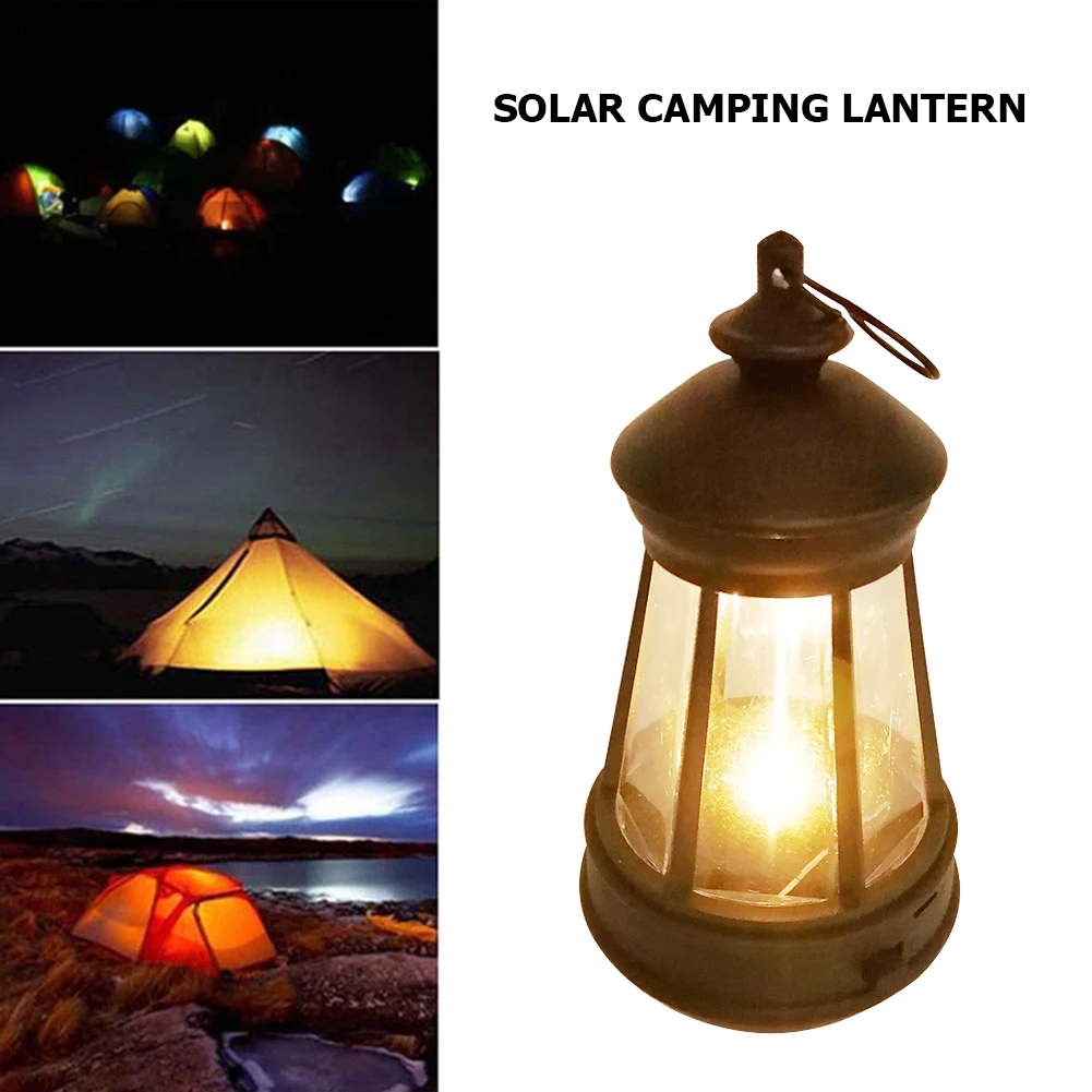 

10Pcs Kerosene LED Lantern Solar Power Household Garden Hanging Emergency Lamp Outdoor Camping Accessories