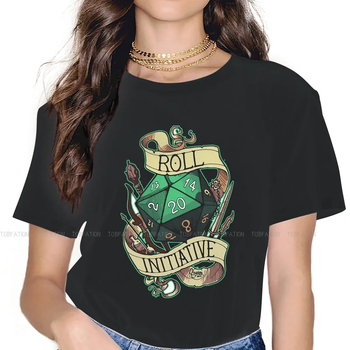 

Best Roll Ever Women Tshirts DnD Game Aesthetic Vintage Female Clothing Loose Cotton Graphic Tops