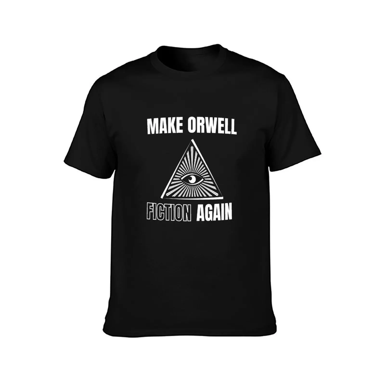 Фото Футболка с надписью «Make Orwell fiction again», футболка с ретро-графическим принтом №2