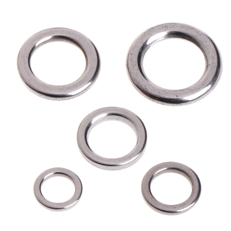 

50Pcs Fishing Solid Stainless Steel Split Ring Lure Tackle Connector New