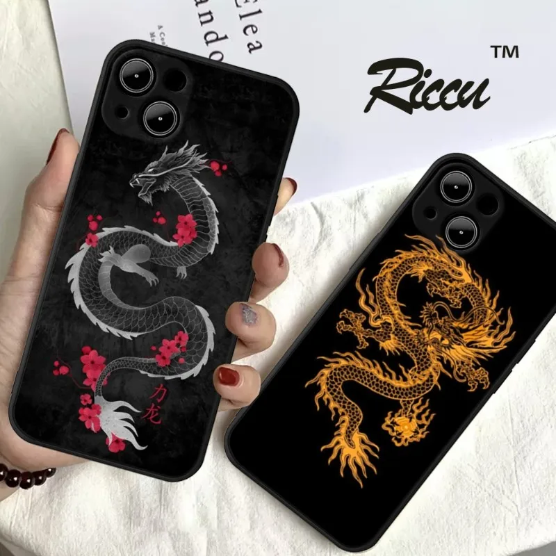 

Dragon design Phone Case FOR IPhone 14 13 11 12 Pro 8 7 Plus X Pro MAX XR XS MINI Black Covers