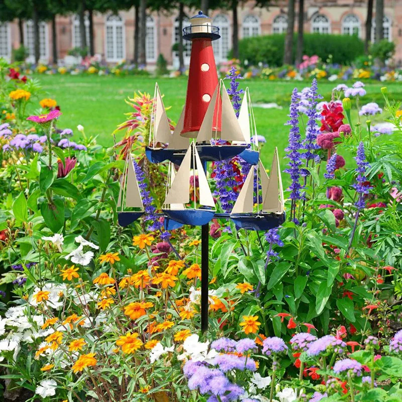 

Windmill Sailboat Iron Windmill Sailboat Art Wind Sculpture,Unique Design Outdoor Garden Decorations Moral Good,Gifts