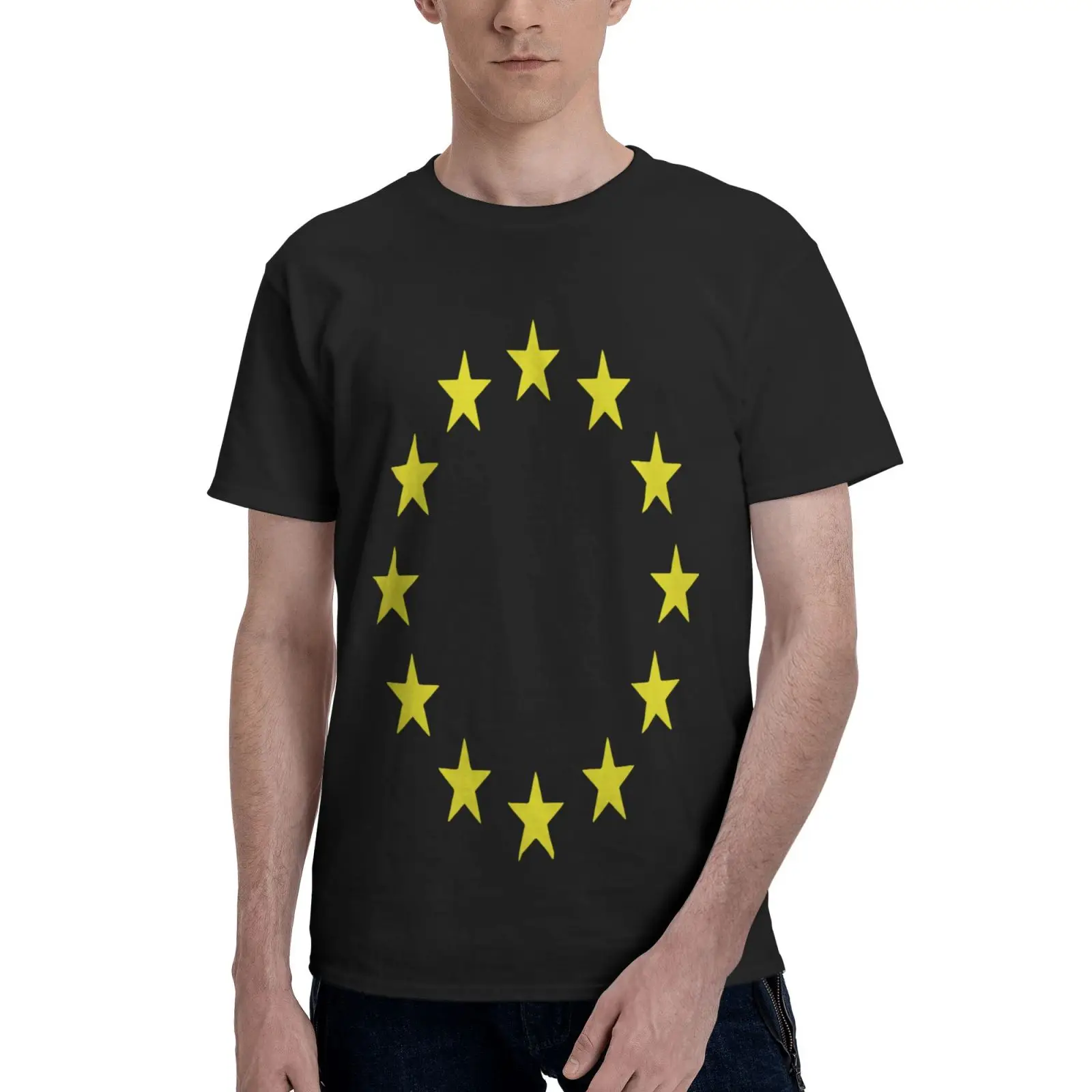 

European Union Flag Stop Brexit T Shirt Men's T-Shirt Men's Clothes Anime T-Shirt Tshirts For Men Men's Cotton T-Shirt Top Top