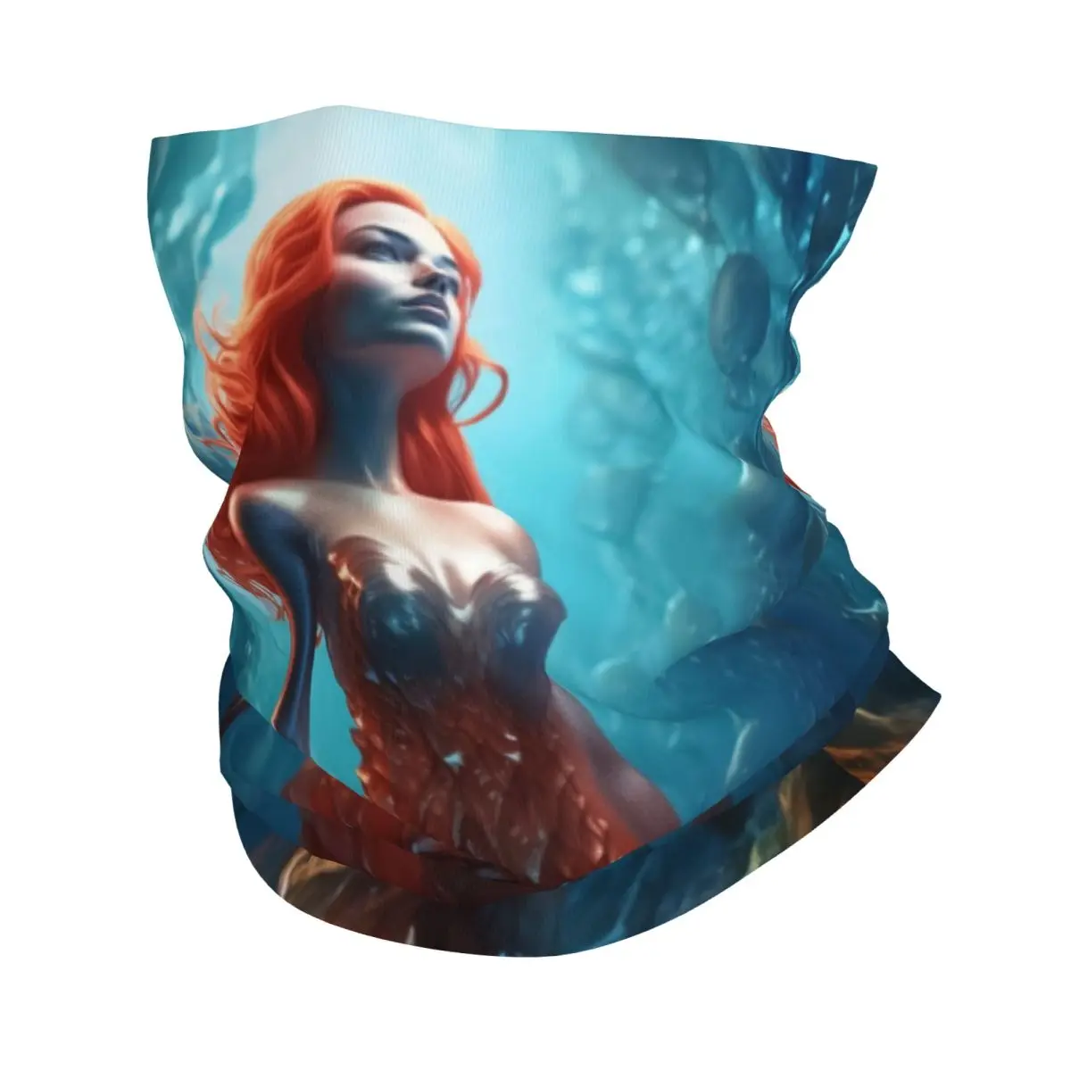Русалка Фэнтези Мифические существа Бандана Шея Гетры Шарф с принтом Теплая
