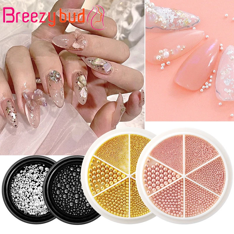 

Mixed Size Small Steel Ball Nail Decoration Mini Metal Ball Nail Art Rhinestones Gold Silver Caviar Bead Nails Art Accessories