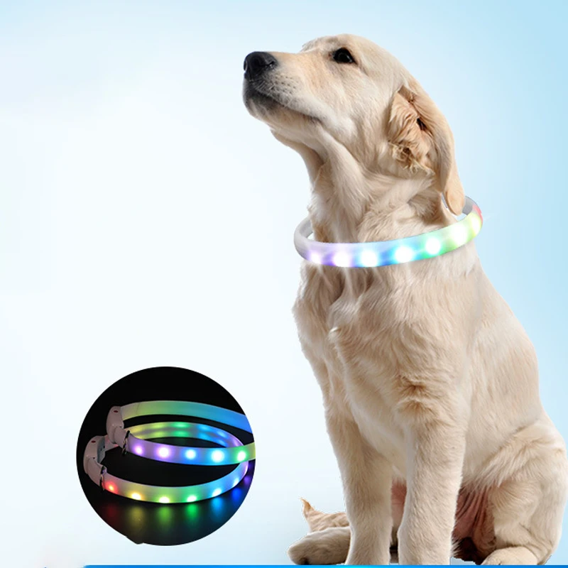 

LED Pet Collar Durable Luminous Necklace With Flashing Lights Puppy Safety Glow Necklace Usb Dog Cat Collars