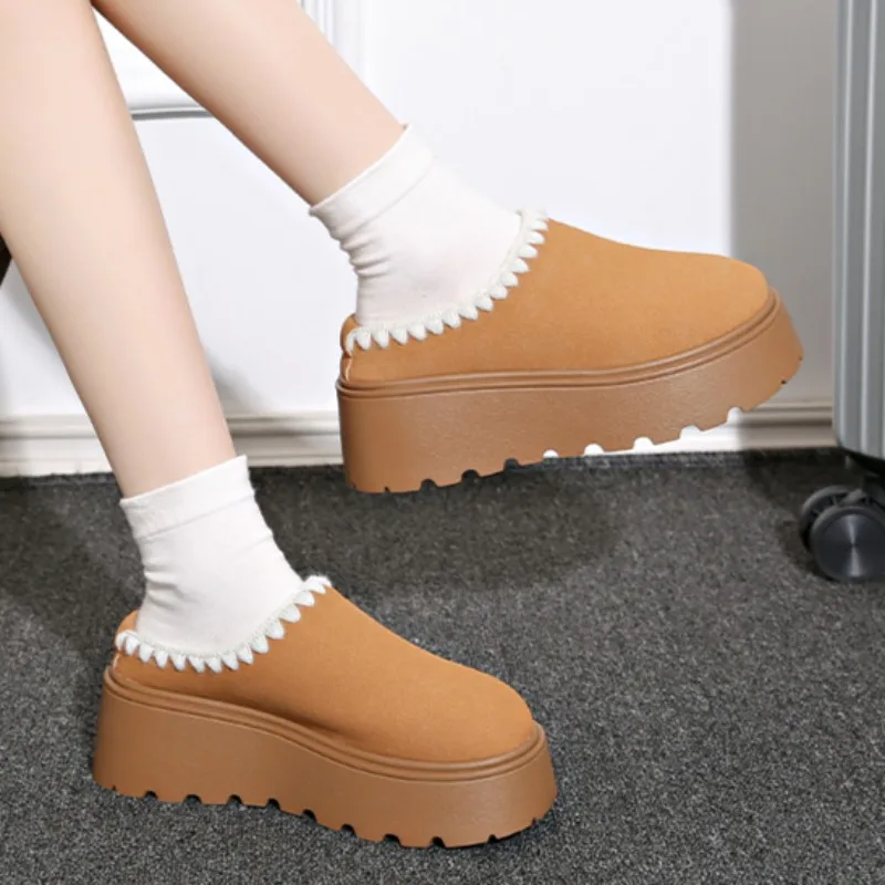 Зимние сапоги для женщин новинка 2024 зимние кашемировые теплые туфли на толстой