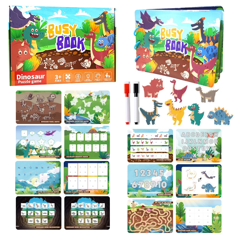 

2 In 1 Montessori Toddler Book Toys Children Education Activity Busy Book Learning Education Quiet Book Toys for 2 3 4 Years Kid