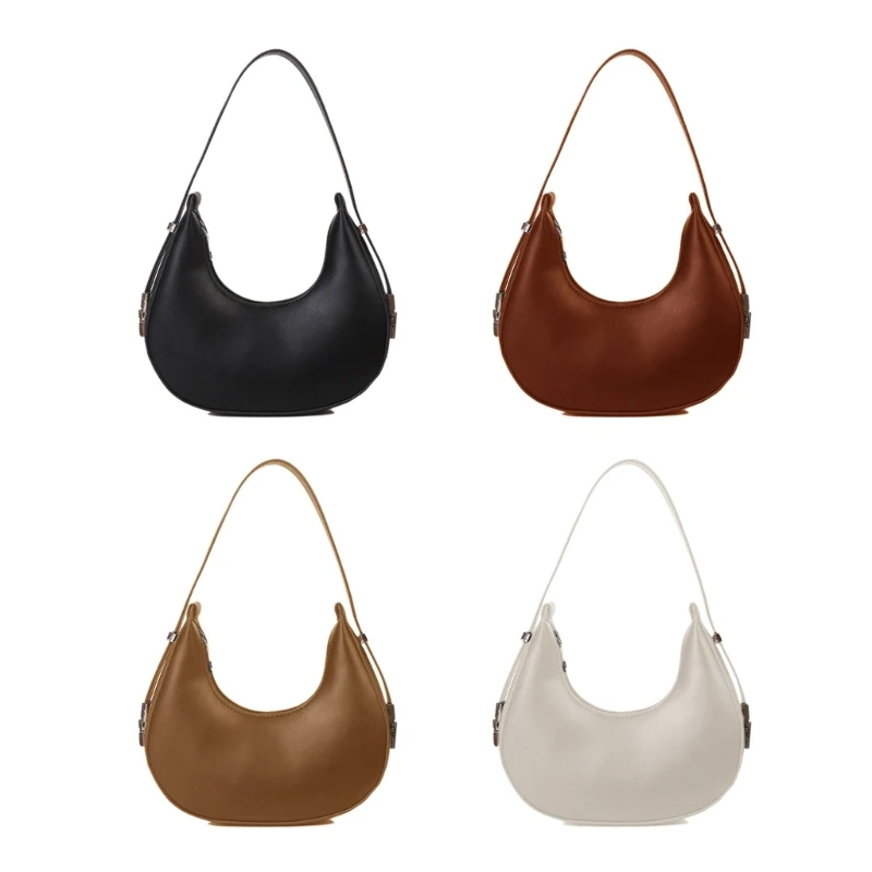 

Half Crescent Bags Leather Handbags Shoulder Bags for Girl Women Carry Purse Underarm Bag Trendy Armpit Bag Fashion Bag 066F