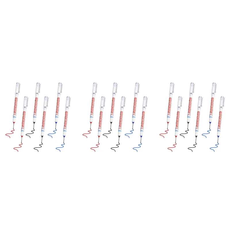 

18Pcs Long Head Deep Hole Marker Multifunction Long Nosed Marker Deep Drill Hole Carpenter Mark Waterproof Marker Pen