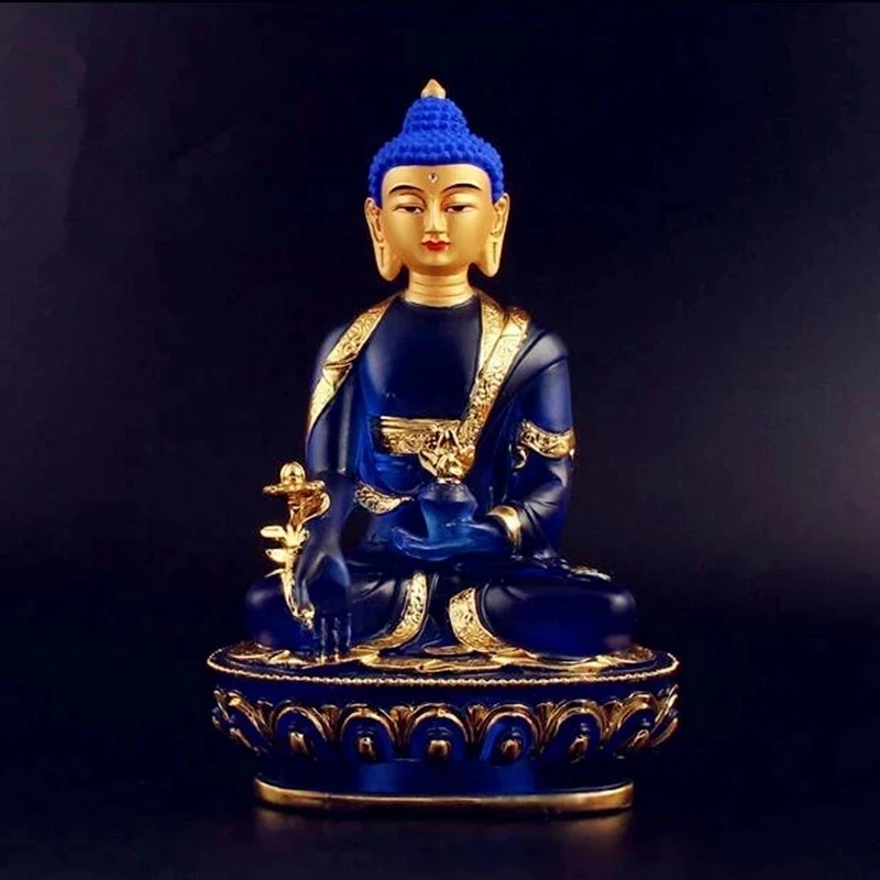 Высококачественный торжественный и цветной глазурь фармацевт Будда изображение