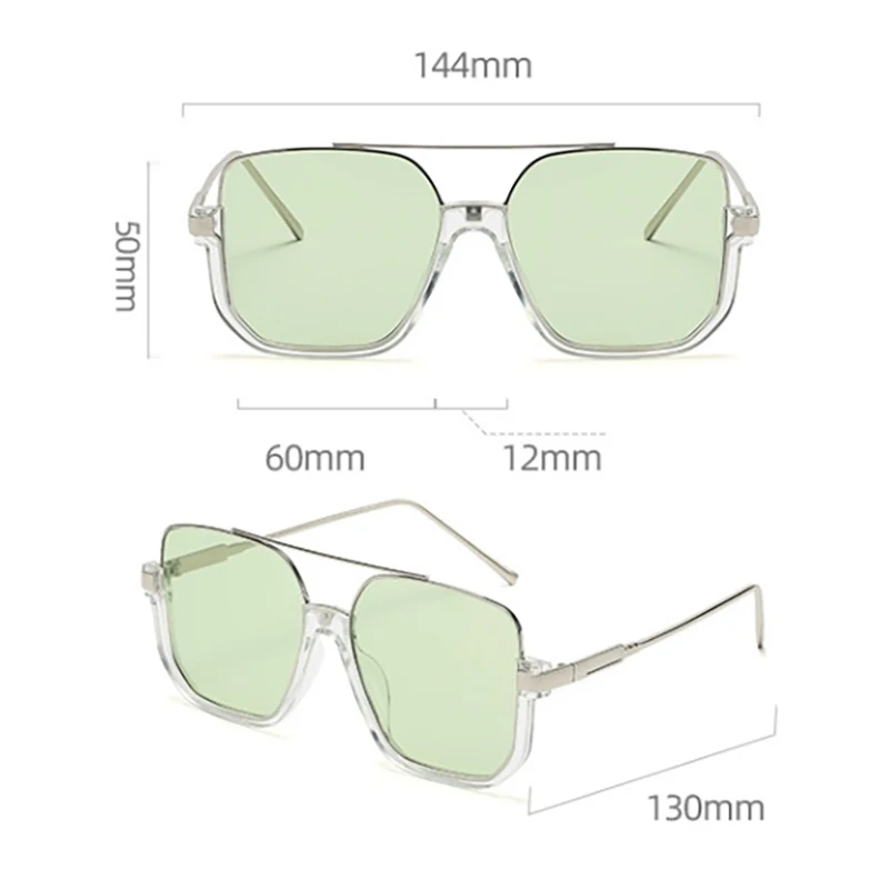 Очки в стиле ретро с двойным лучом и большой оправой