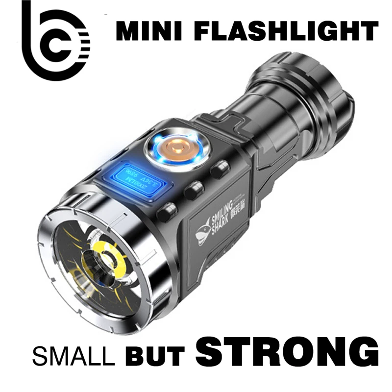 ES03 2000LM Powerful LED Flashlight USB Rechargeable  Super Bright Torch For Night Run Mountaineering Mini Flashlight