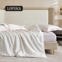 lofuka premium bedding white pink 100 silk set ultra soft duvet cover double queen king bed sheet pillowcase for women gift