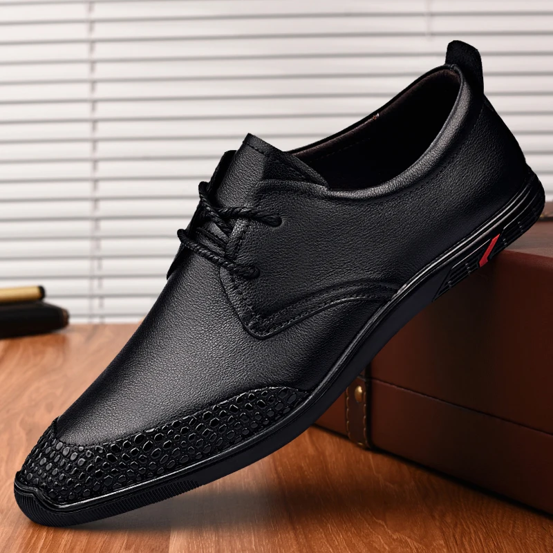 

Spring Autumn Male Classic Solid High Quality Comfortable Men's Shoes Mens Casual Genuine Leather Luxury Oxford Shoes