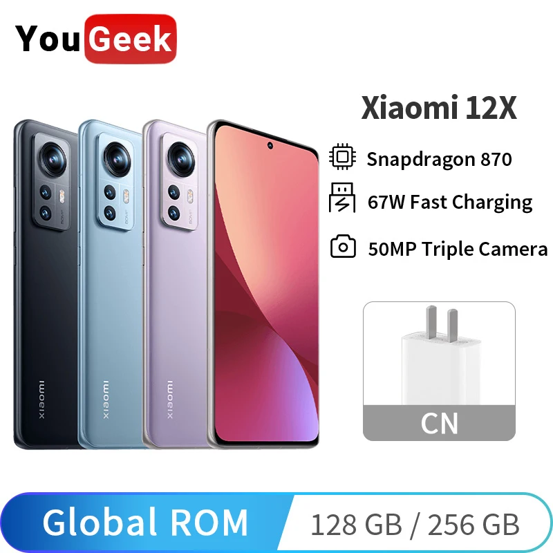 

Global ROM Xiaomi Mi 12X Snapdragon 870 Octa Core 128GB/256GB 120Hz AMOLED 4500mAh 67W Fast Charging 50MP Camera 12 X Smartphone