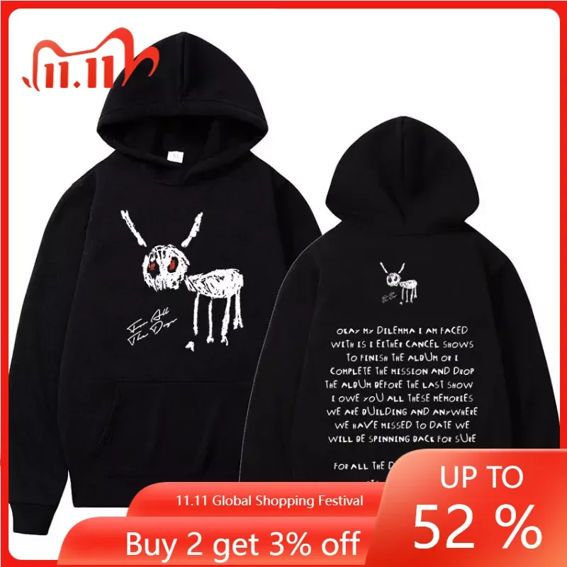 

Rapper Drake for All The Dogs Letter Hoodies Men's Hip Hop Vintage Pullover Sweatshirt Fashion Men Clothing Hoodie Streetwear