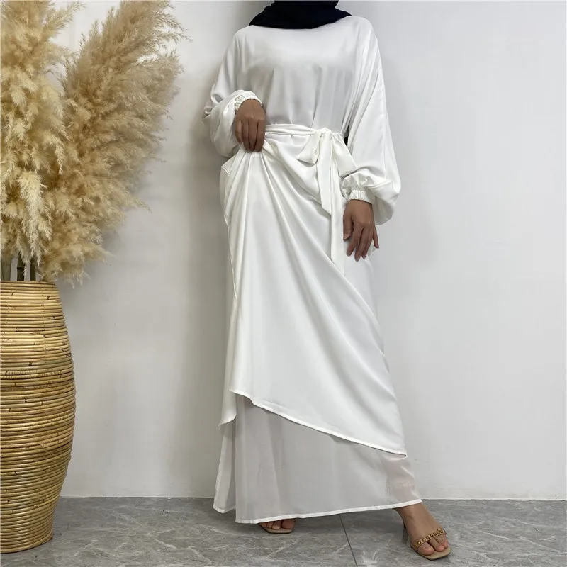 New Elastic Cuffs Solid Color with Pocket Lining Joker Casual Elegant Dress Muslim Dresses Abayas for Women  جلابيه نسائية