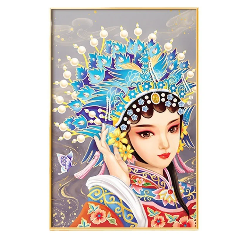 

Алмазная живопись Пекинской оперы хуадан, персонаж ручной работы, декоративная живопись «сделай сам», рождественский подарок, художественное ремесло, подарок