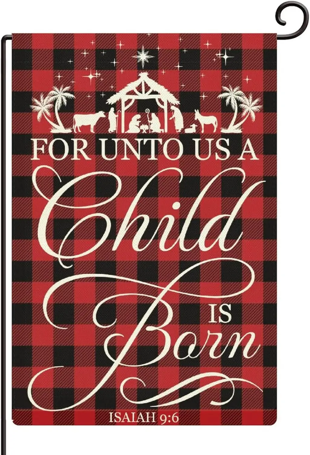 Garden Flag for Unto Us A Child Is Born Isaiah 9:6 Decorative Christmas Nativity Scene Vertical Double Side Decor Yard