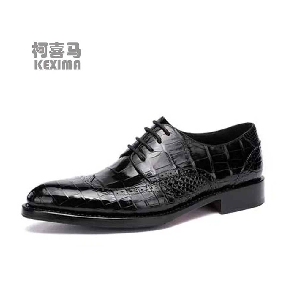 

hulangzhishi new crocodile leather Men dress shoes business leisure male crocodile shoes Genuine leather Lace-up shoes
