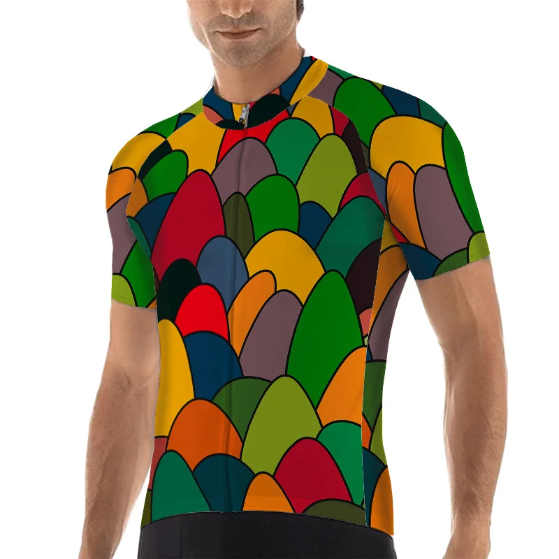 

Outdoor Cycling Jersey Jacket MTB Bike Summer Top Wear Maillot Mountain Race Sport Road Motocross Short Bicycle Colored Shirt