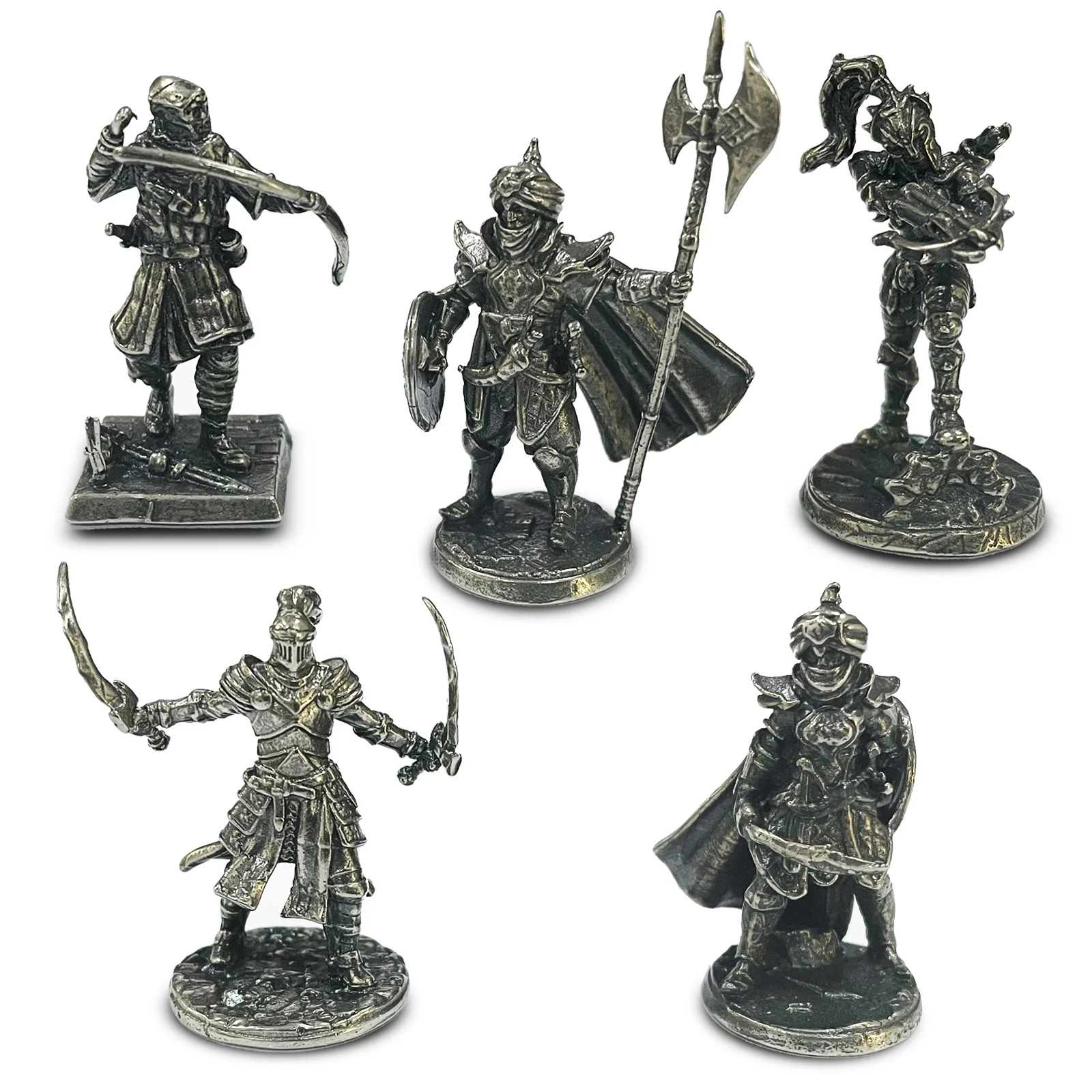 

White Copper Metal Warrior Arab Knight Soldier Model Miniature Figurines Board Game Pieces Car Decoration Boy Gift