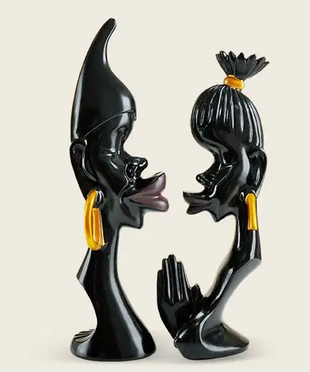

Home gifts crafts Resin European decorative arts SET creative ornaments abstract black couples living room TV cabinet wedding