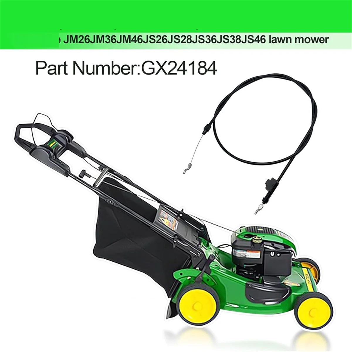 Фото A56XQ GX24184 Кабель для John Deere, совместимый с моделью JS26 JS28 JS36 JS38 JS46 JM26 JM36 JM46 Толкающая газонокосилка №2