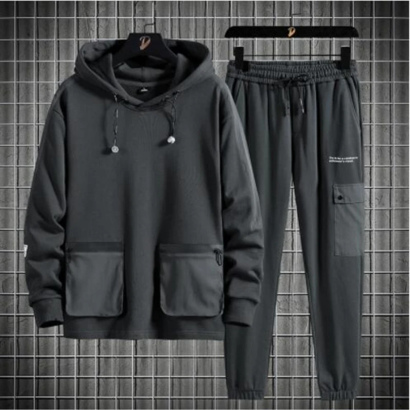 2022Men Tracksuit Casual Hoodies Sets  Spring New Male Jackets+Pants Two Piece Sets Hip Hop Streetwear Sports Suit plus 8XL