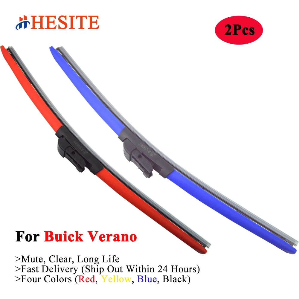 

HESITE Colorful Hybrid Wiper Blades For Buick Verano From 2012 To Onward Red Blue Black Yellow Brackless Winter Wipers 26"+24"