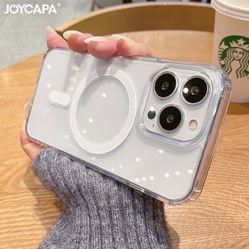 Официальный Прозрачный чехол для Magsafe с беспроводной зарядкой iPhone 14 13 12 11 Pro Max X XS XR