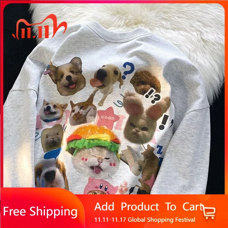 

Футболка женская с принтом животных, 100% хлопок, в стиле преппи