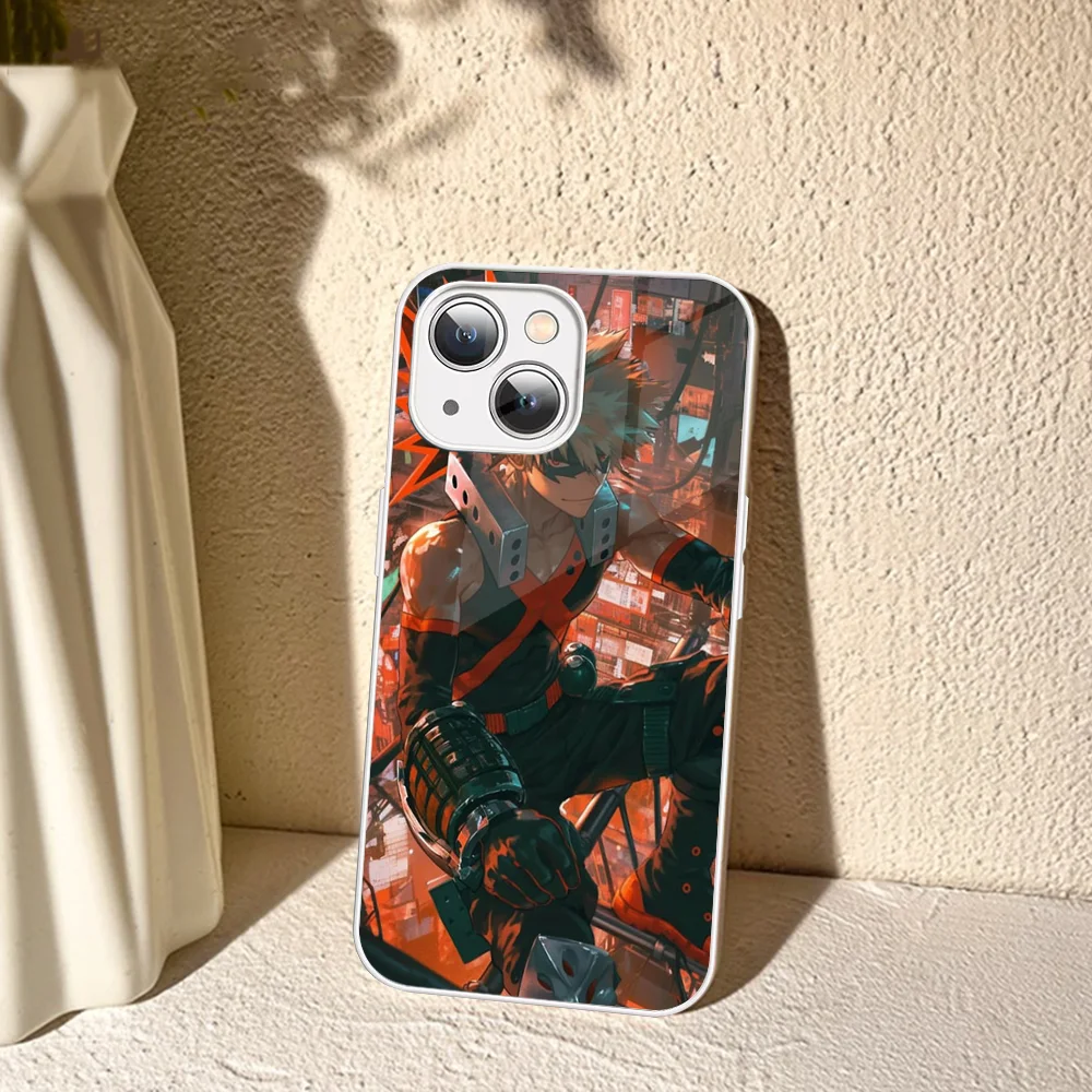 Cartoon B-Bakugo K-Katsuki Phone Case For IPhone 14 13 12 Mini 11 Pro XS Max X XR Plus Tempered Glass Cover