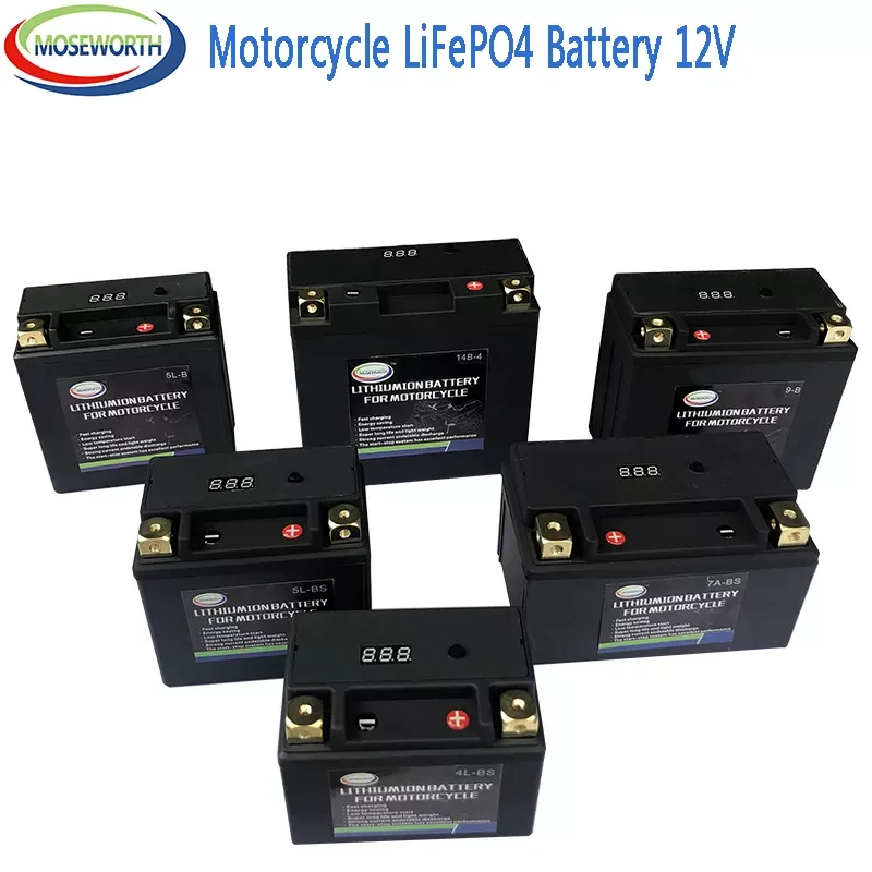 

NEW2023 Motorcycle Battery 12V LiFePO4 Lithium Phosphate ion with BMS Voltage Protection For BMW,Halley, Augusta,KTM,Honda,Suzuk