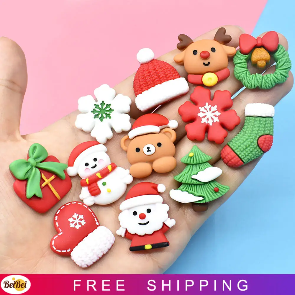 

100 Pcs New Mini Kawaii Christmas Frosty Series Resin Flat Back Cabochons Scrapbook Diy Party Hairpin Accessories Decorate Craft