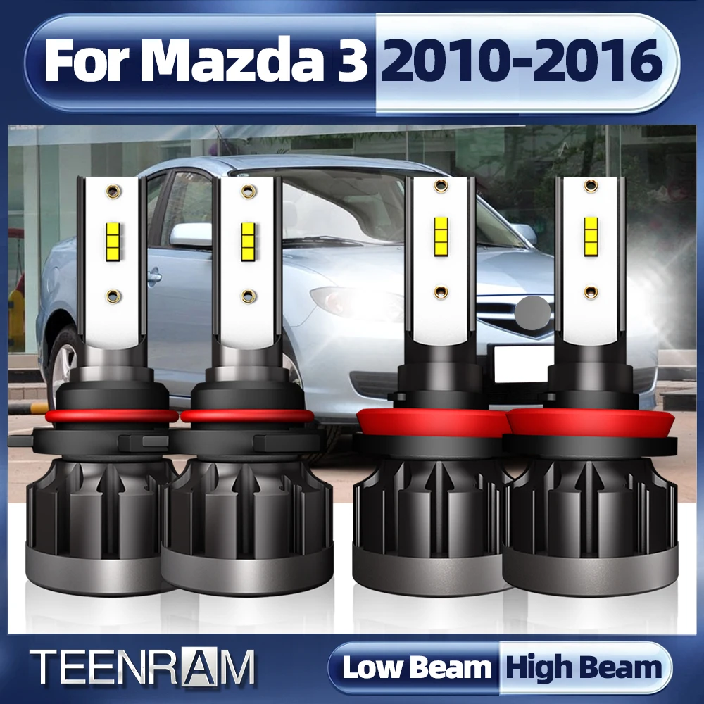 

H11 HB3 9005 Canbus Led Headlight Bulbs CSP Chip Car Lights 12000LM 12V 6000K For Mazda 3 2010-2012 2013 2014 2015 2016