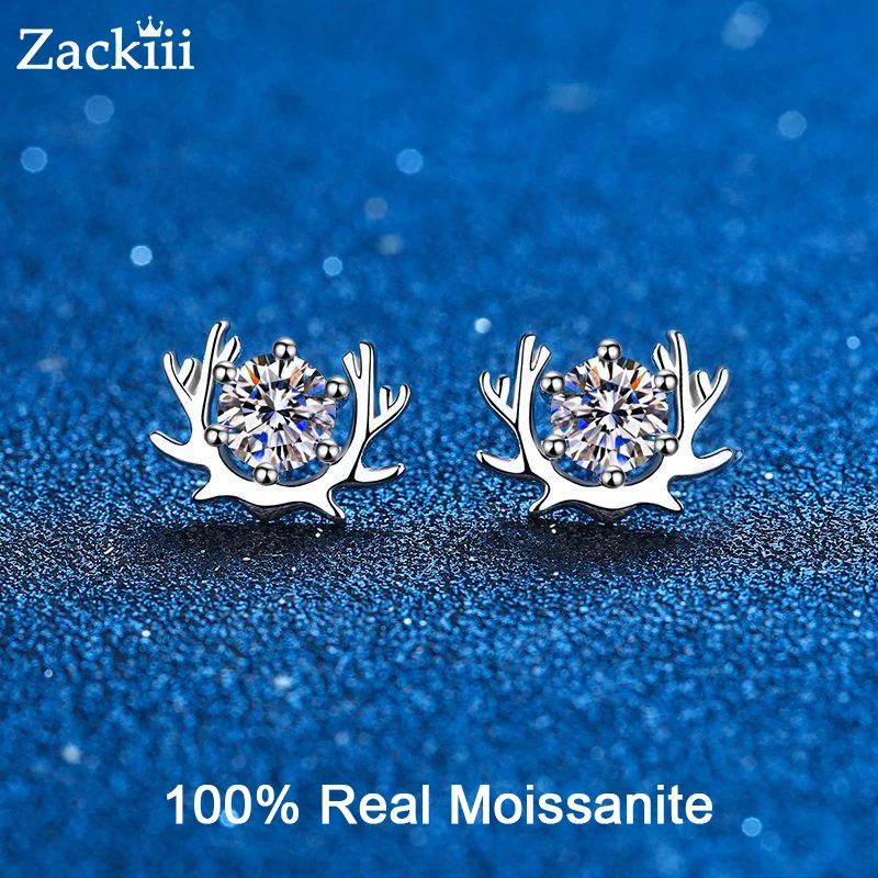 

Женские серьги-гвоздики с муассанитом, 1 карат