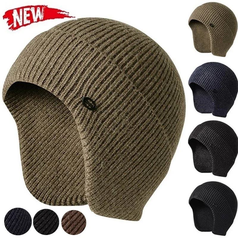 

Ear Protection Winter Earmuff Cap Men's Outdoor Knitted at Warm Skullies Beanies at Unisex Windproof Earflaps Bonnet ats