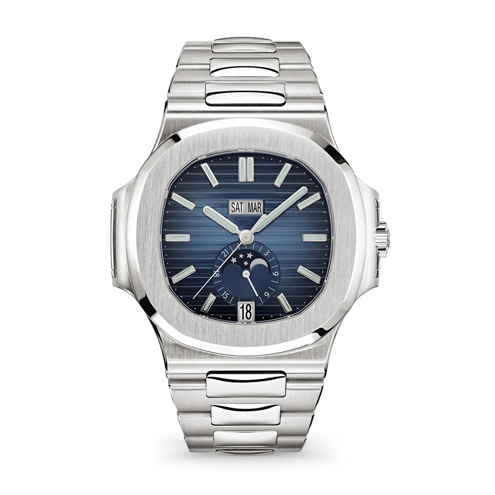 

Fashion Men's Watches Mechanical Fashion Moon Phase Automatic Self-wind Luxury Watches for Men Waterproof 5ATM Wristwatches 40mm