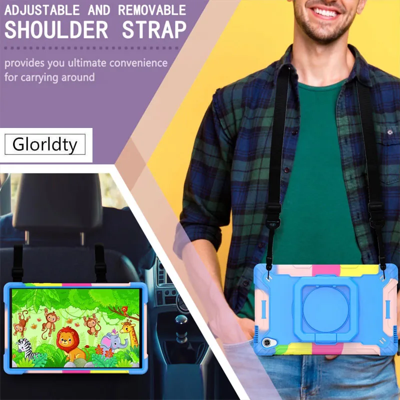

Heavy Duty Shockproof Case For Lenovo Tab M10 (2nd Gen) Tablet PC Kickstand Silicon Cover For Tab M8 8705F/N Tab P11 TB-J606F