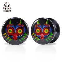 kubooz unique acrylic abstract cat ear plugs earring tunnels body piercing%c2%a0jewelry gauges stretchers expanders 6 30mm 2pcs