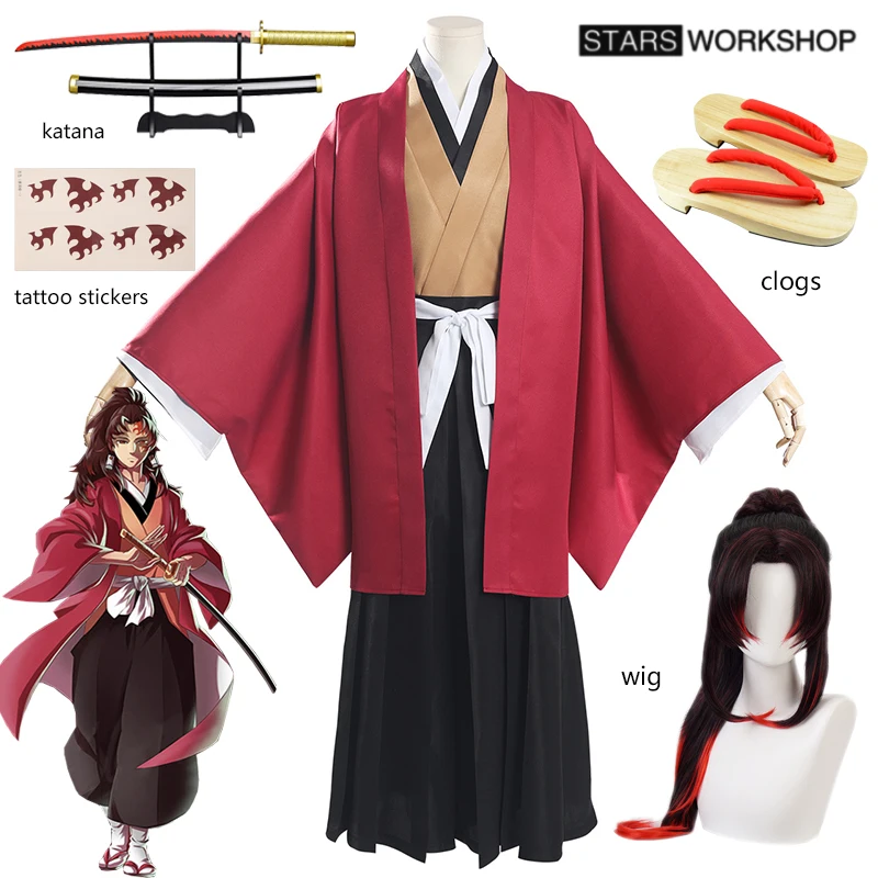 

Костюм для косплея из аниме «рассекающий демонов», кимоно «no Yaiba Tsugikuni Yoriichi», брюки кэндо, брюки, костюмы для Хэллоуина