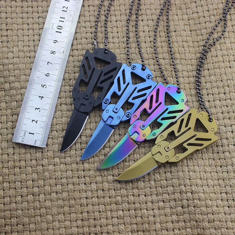 

Transformer Knife Mini Combat Straight Knife Boutique Pendant Key Knife Outdoor Self-defense Knife Saber Folding Knife High
